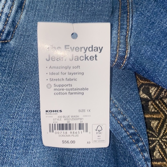 NWT Sonoma Women’s jean jacket - Picture 6 of 6